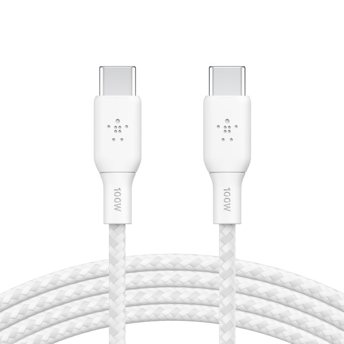 Belkin BoostCharge USB-C to USB-C Cable 3M - White (CAB014bt3MWH), 100W, 480Mbps,30K bend, Samsung Galaxy,iPad,MacBook,Google,OPPO,Nokia,2YR Belkin BoostCharge USB-C to USB-C Cable 3M - White (CAB014bt3MWH), 100W, 480Mbps,30K bend, Samsung Galaxy,iPad,MacBook,Google,OPPO,Nokia,2YR